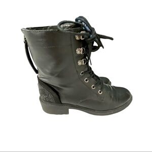Moto Hiker Combat Boots 6.5M Grunge Edgy Lace Up Zippers